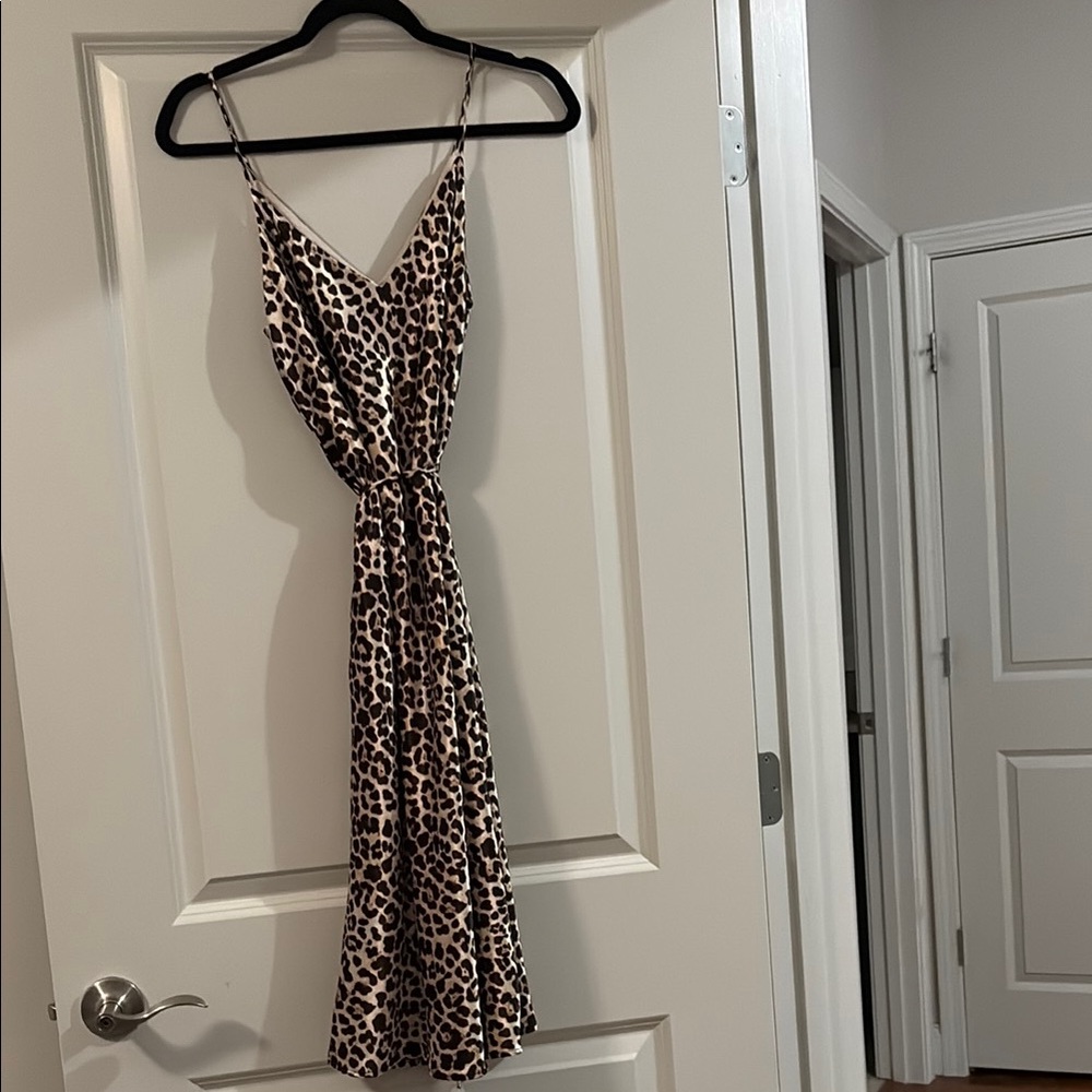 Leopard Print Spaghetti Strap Dress